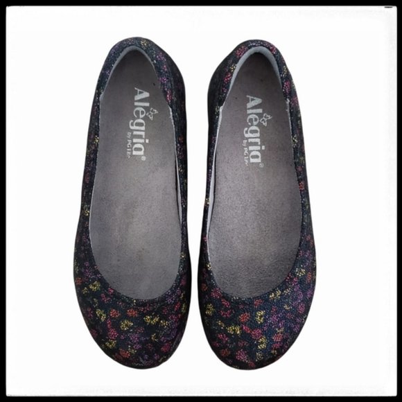 Alegria Petal Floral Ballet Flat Pebbled Leather - Picture 1 of 11
